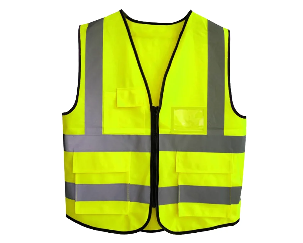 Customized Public Yellow And Orange Reflective Mesh 100% Polyester Reflective Jacket High Visibility Reflective Vest Safety Vest