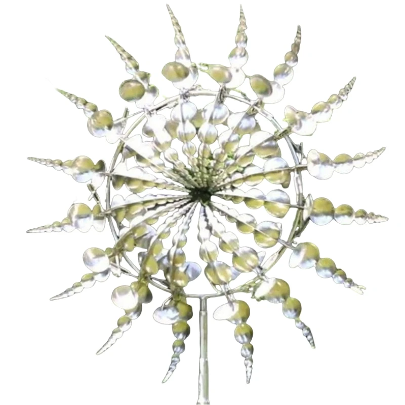 Ветровращающееся наружное металлическое украшение Серебряная ветряная турбина в форме сердца для внутреннего двора и сада ветряная мельница для наружного украшения