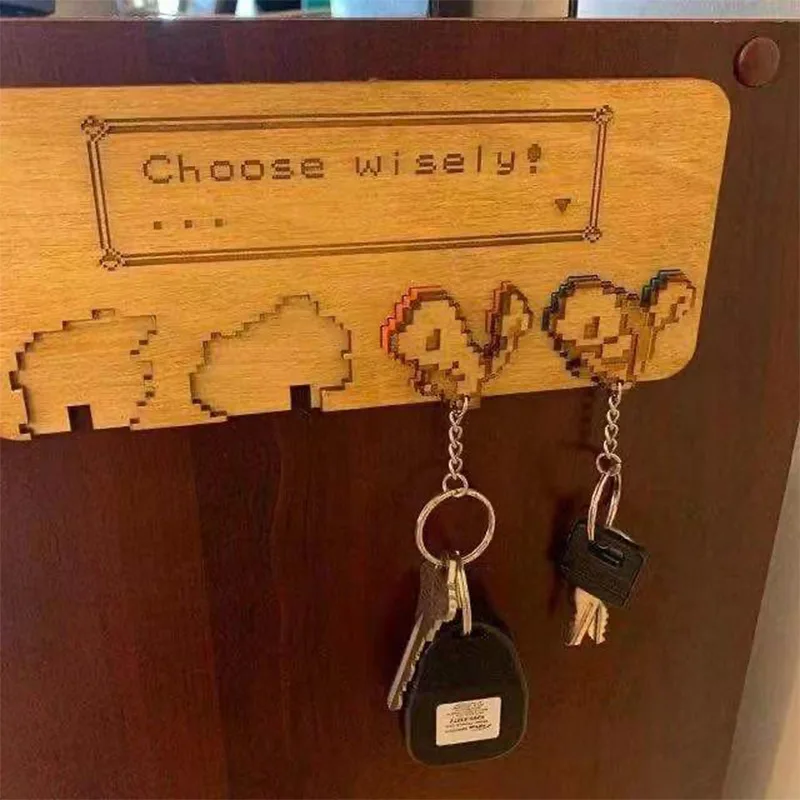 
2021 Home Office Living Room Decor wooden Keyring Keychain Key Holder for Wall Wooden Storage Accessories 