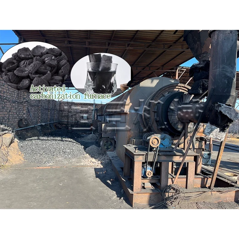Large carbonation furnace biochar pyrolysis rice husk activated carbon furnaces for sale