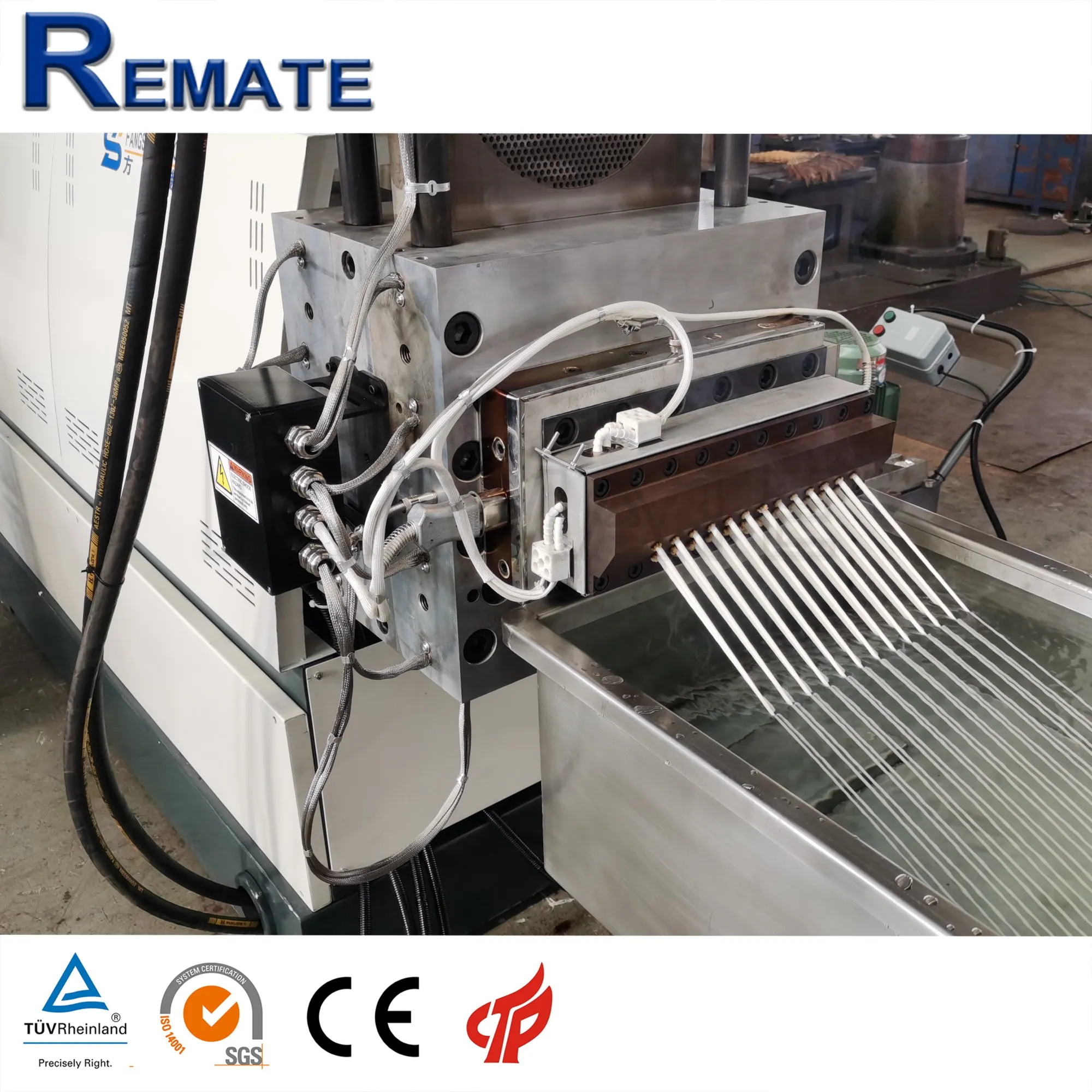 
800kg plastic PET beverage bottle flakes twin screw extruder and pelletizer line and machine from remate 