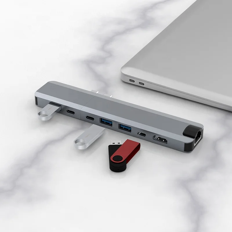 9 in 1 USB C Hub Adapter Type-c to 4K HDM-Coompatible VGA PD SD TF Card Reader Mulit USB 3.0 Hub Splitter For Macbook Dell