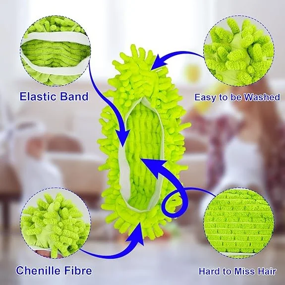 Chenille Mop Slippers Lazy Floor Foot Socks Shoes Home Clean Shoe Cover Cleaning Dust