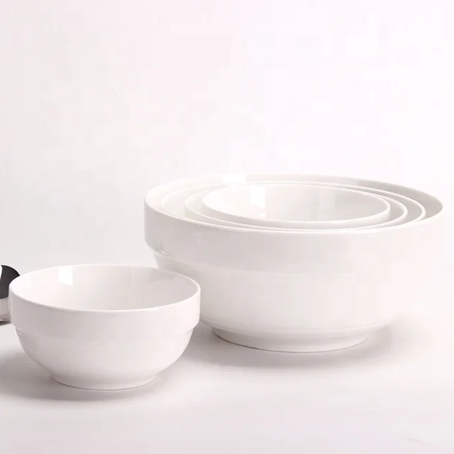 Simple Style Ceramic Soup Bowl Round Noodle Bowl Porcelain Bowl