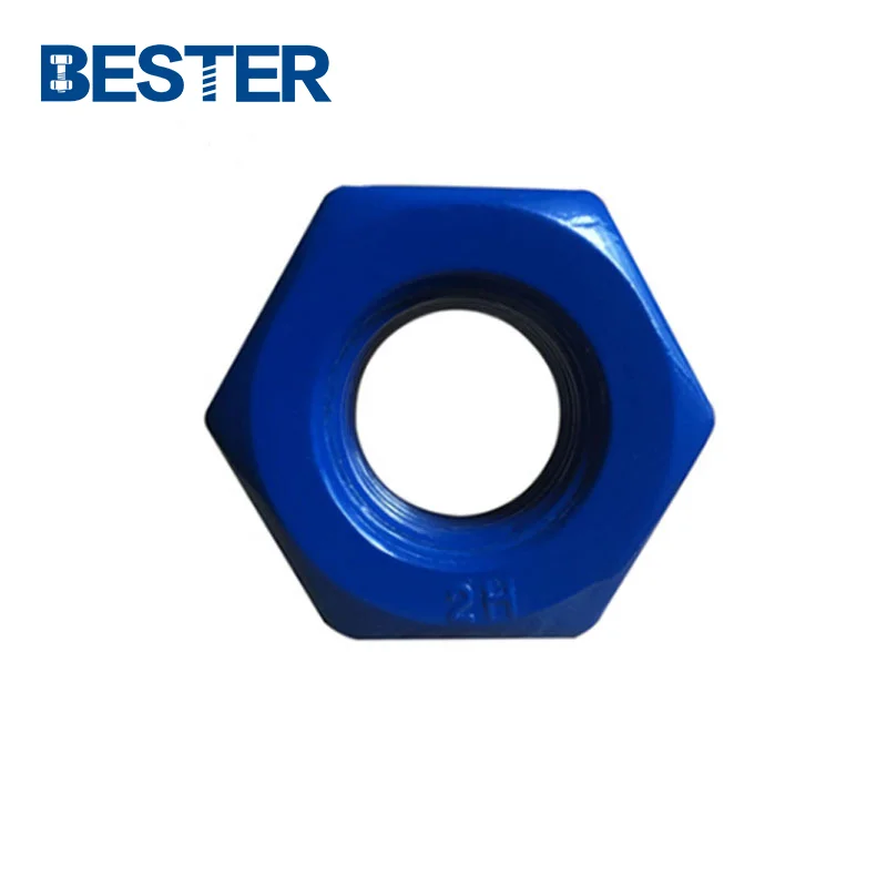 High Tensile alloy steel fluoropolymer coating ASTM A194 2H Heavy Hex Nuts for B7 Bolt