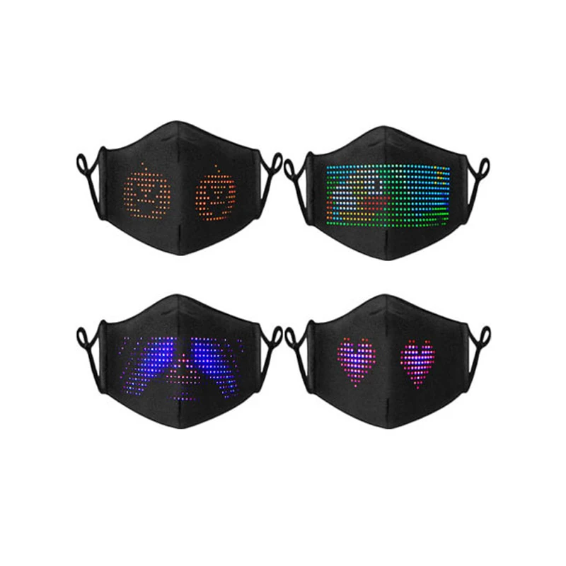 rave festival glow in the dark cool masks photo led mask mscara led bluetooth