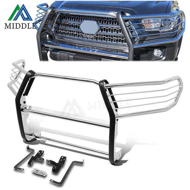 2021 Hot Sell American Truck Stainless Steel Front Brush Grille Guard For 2016-2019 Toyota Tacoma