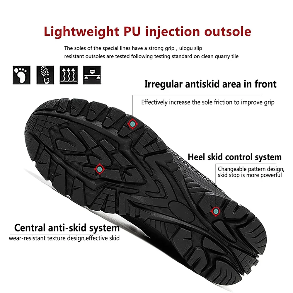 Waterproof Steel Toe Shoes for Men Comfy Lightweight Non-Slip Work Safety Shoes