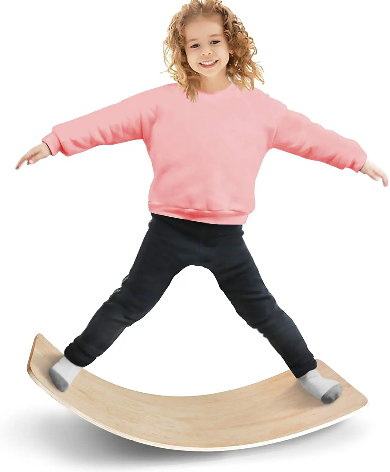 Wholesale Customized Fitness Training Yoga Exercise Wooden Wobble Balance Board