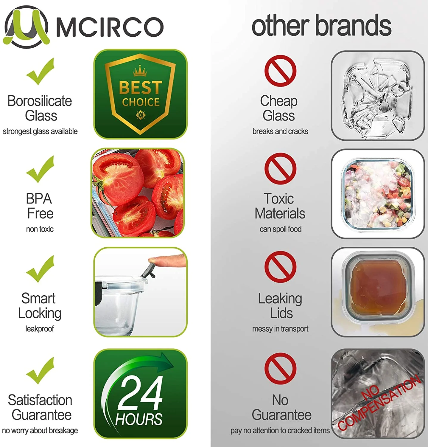 
6 Different Sizes Glass Meal Prep Container Alternative Capacity used Microwave 