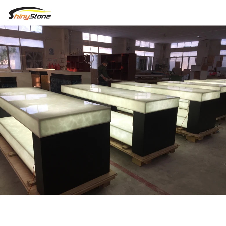 Glossy table top Modern look Acrylic Solid Surface upscale table restaurant