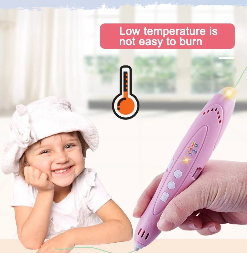 Jumon Children Kids Diy Printing LED Pencils Printer Draw Gel Arts Crafts Toys for Cute Novelty Gift Professional 3D Pen