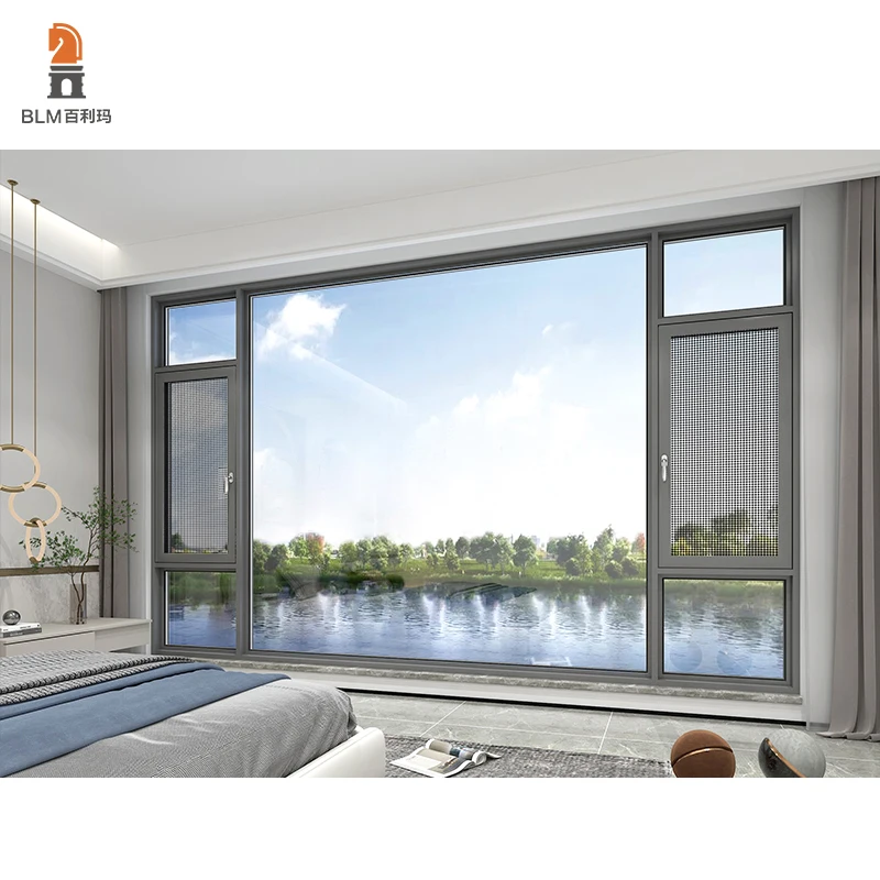 Подгонянный дом ударное тепловое разрушение створки двери поворотный звуконепроницаемый наружу открываемое окно