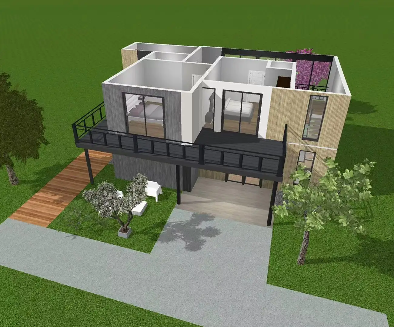 Индивидуальный 2000 кв. футов контейнерный дом деревянный мобильный роскошный с видом на океан стена из пвх алюминиевое окно для отеля офиса