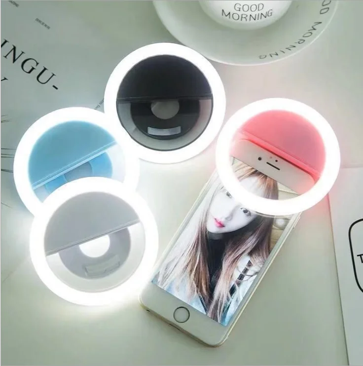 Phone Led Selfie Ring Light For Mobile Clip Mini Usb Camera Selfie Ring Light Rechargeable Selfie Ring Light