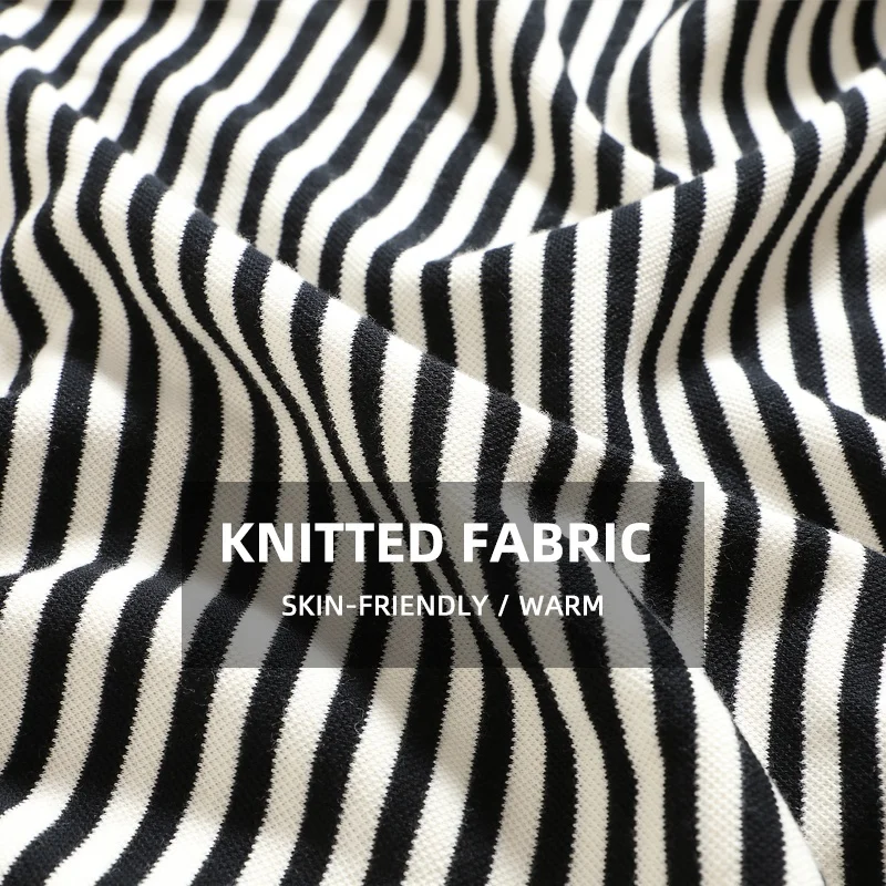 Winter Pregnant Clothes Round Neck Striped Pullover Cotton Loose Maternity Women Sweater