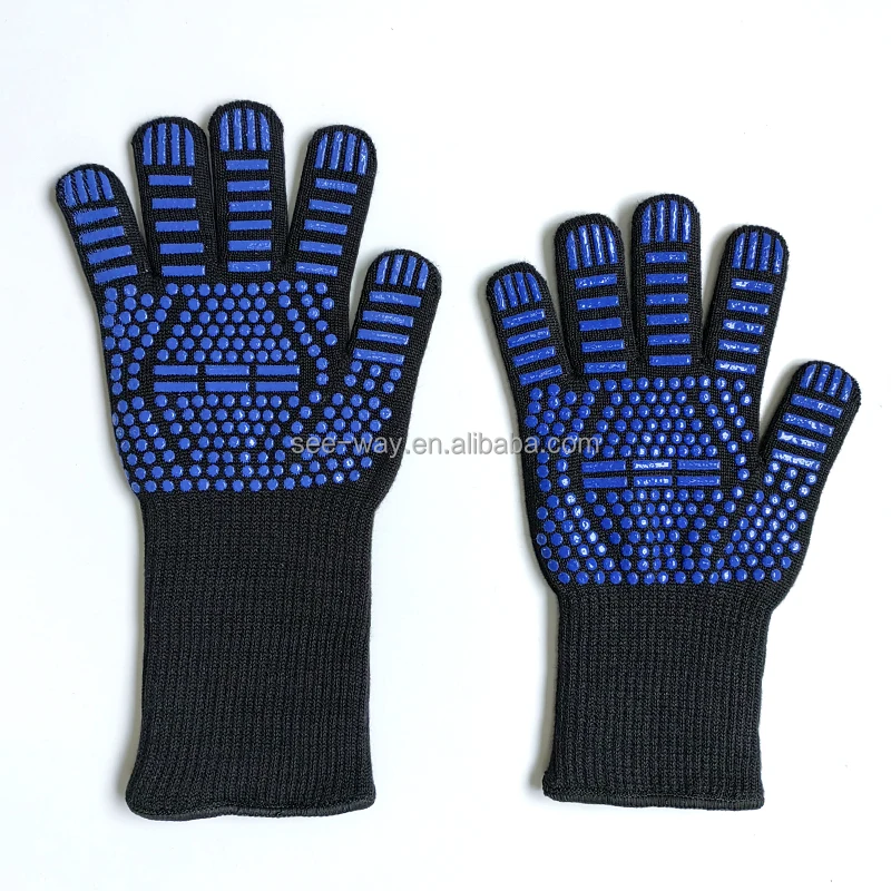 Seeway Extreme Heat Resistant Silicone Grip BBQ Gloves Grill Gloves