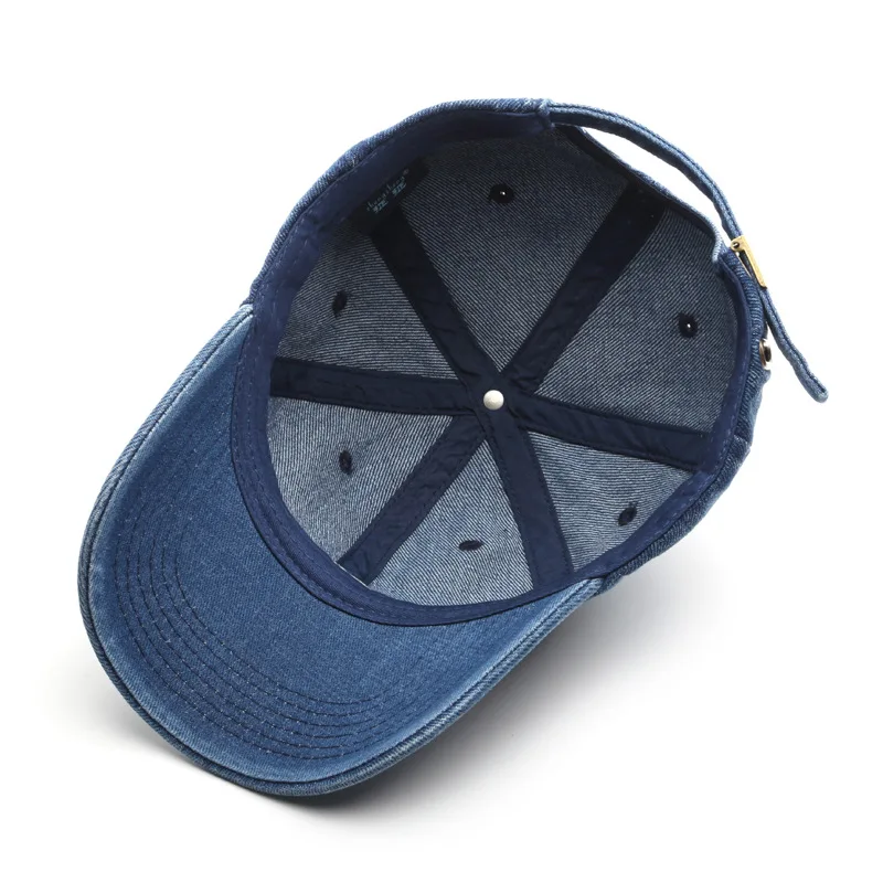 Storage Fashion Trend Washed Denim Nyc Embroidered Distressed Sports Caps Manufacturers Hats Baseball Cap