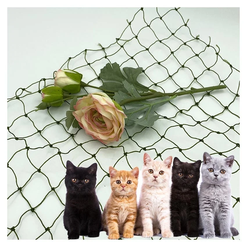 Black Pet Gates Anti Cat Bite Cat Netting Balcony Window Nylon Stainless Steel Wire 3x4M Cat Safety Net