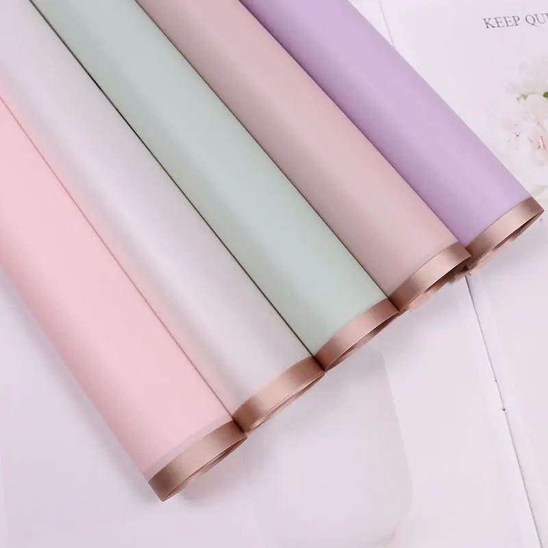 Translucent Gold Edge Waterproof Diy Gift Packaging Bouquet Korean Flower Wrapping Paper