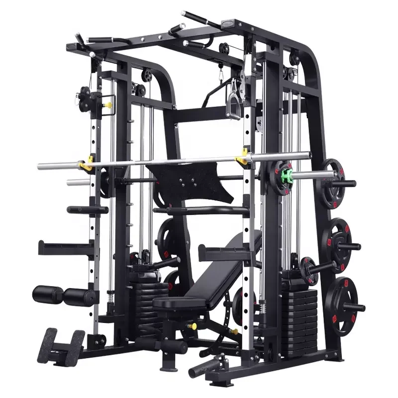 High Quality Gym Equipment Squat Power Rack Integrated Training Machine Multifunction Trainer Gym Smith Machine