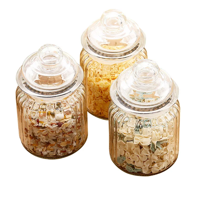 
Емкость для хранения пищевых продуктов, герметичная круглая стеклянная банка, стеклянный контейнер со стеклянной крышкой, Кухонное хранилище 
