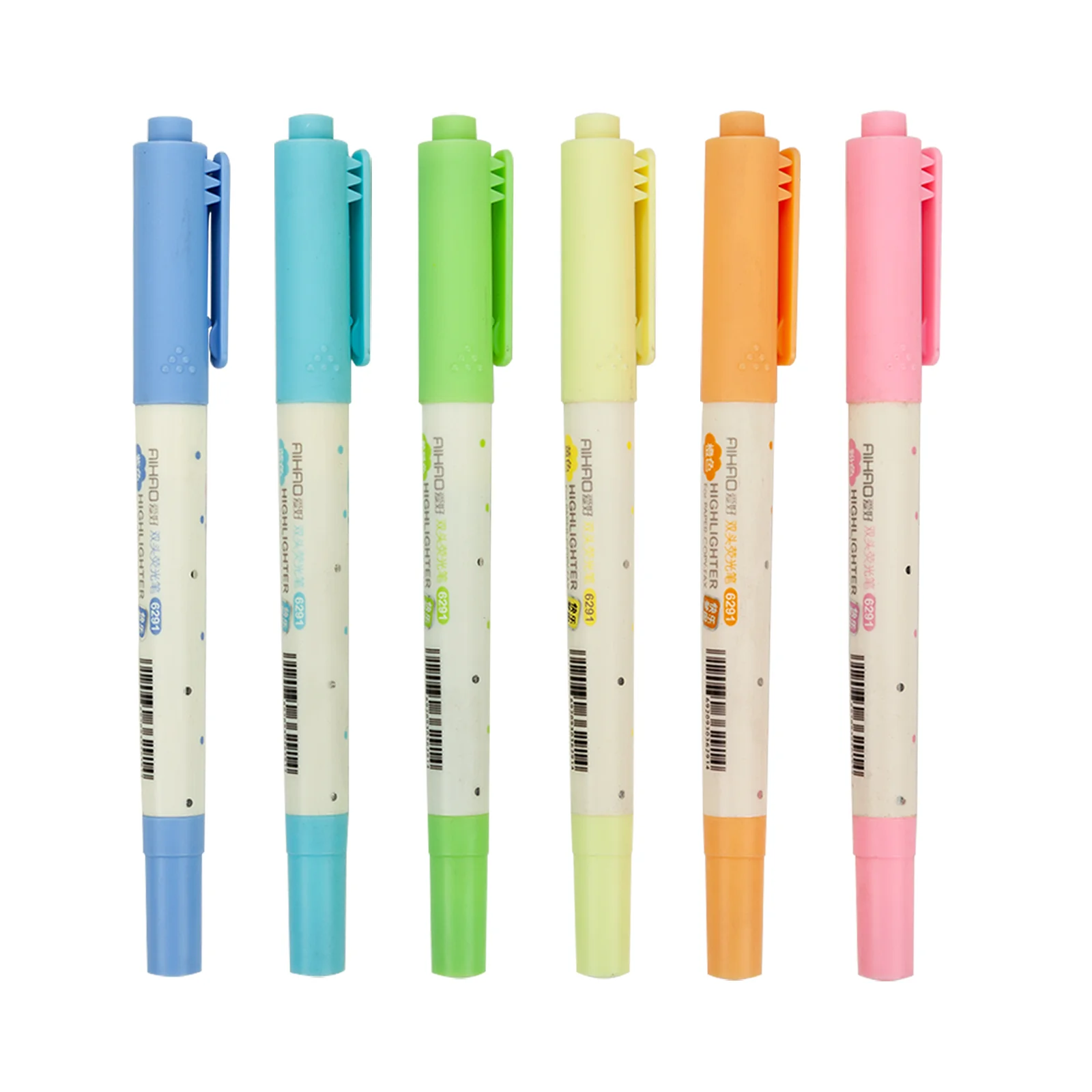 Cute Stationary Dual Point Chisel/Porous Tip 2 in 1 Color Custom Logo Highlighter Marker Pen (1600283881623)