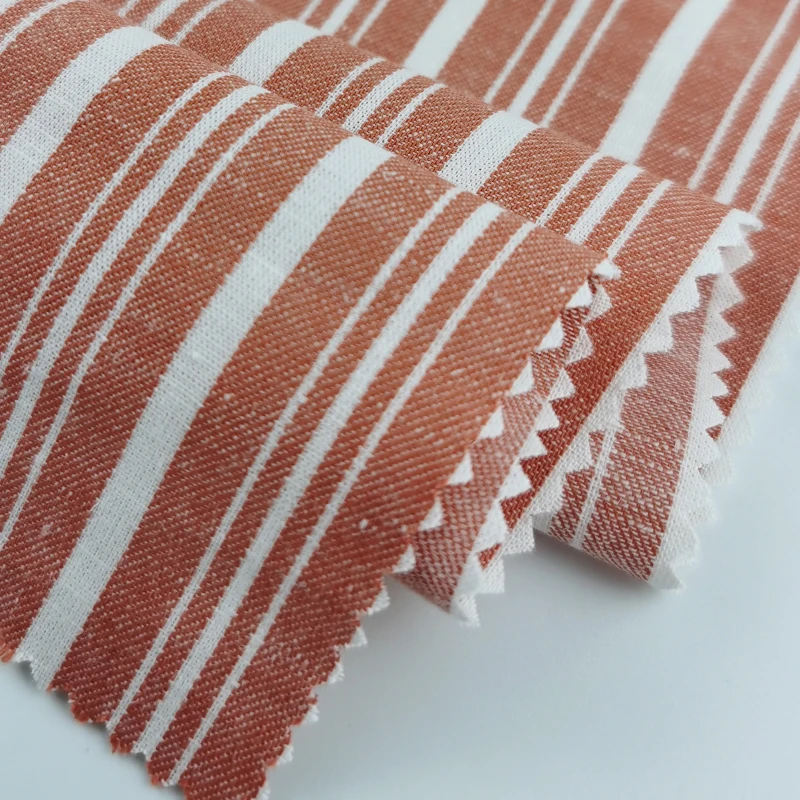 Yarn-dyed Linen Cotton Slub Linen Fabric, Double-sided Fine Stripe Linen, Sofa Sliver Home Textile Fabric