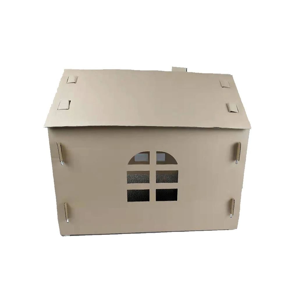 Modern Portable Foldable Corrugated Cardboard Cat Scratcher Box House