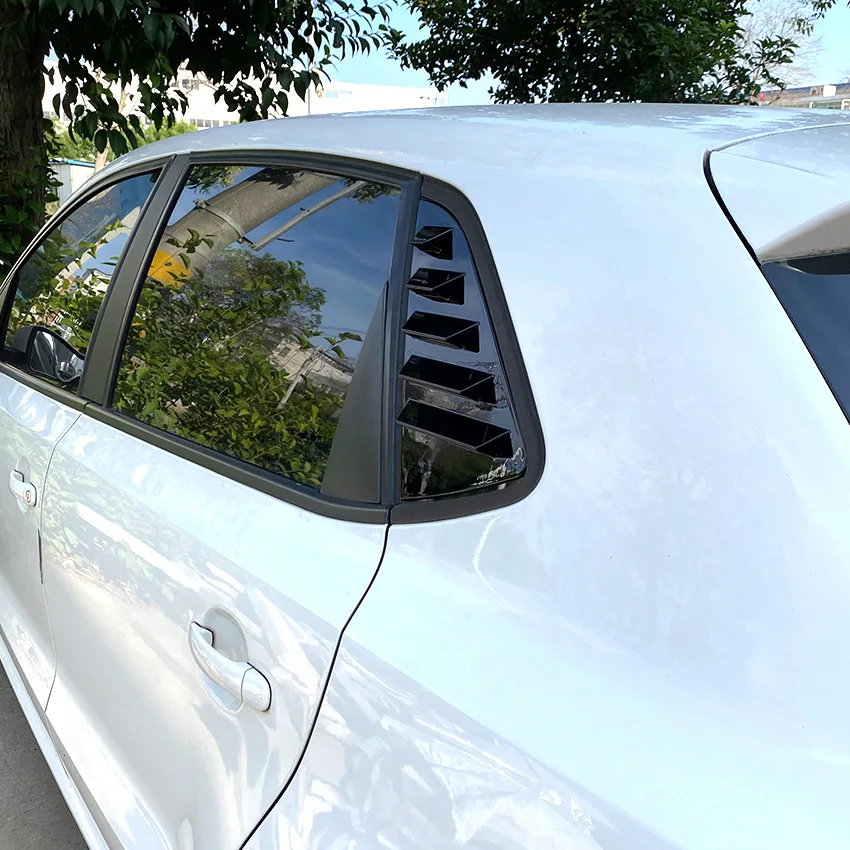 Auto Parts ABS Plastic Carbon Fiber Rear Window Louver Shutters Cover Trim For VW Polo MK5 2011-2018