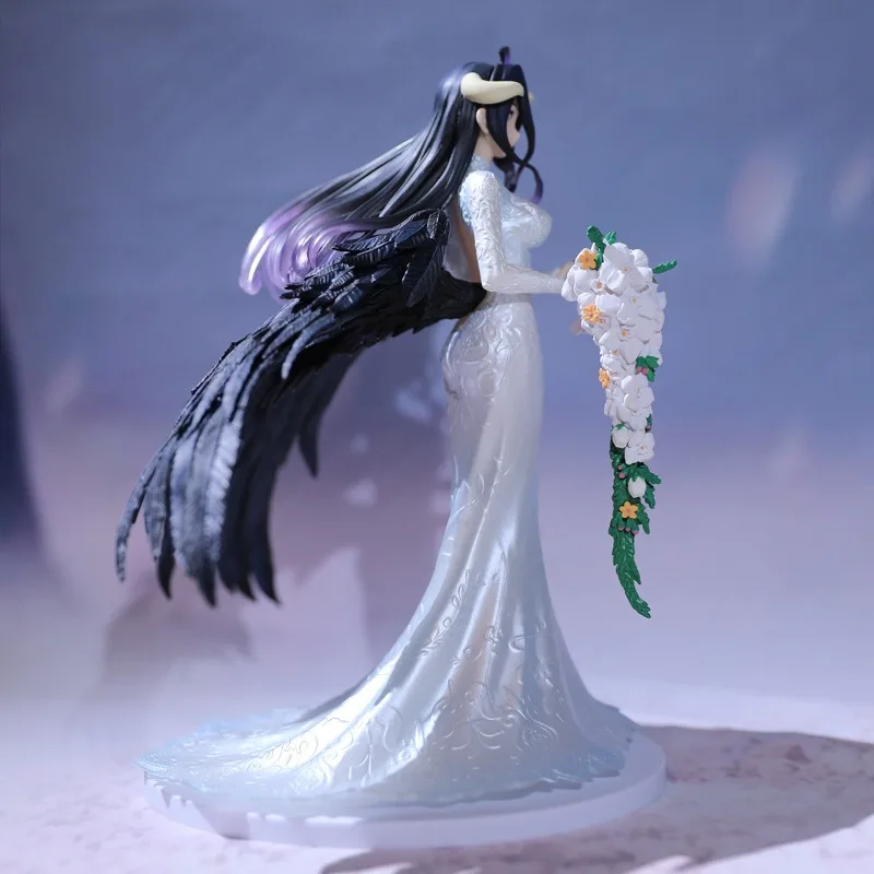 Japanese Anime 25CM Overlord The Bones of The Sin Domain Will Be King Wed Dress PVC Action Figure Toy Doll Gift Collection Model