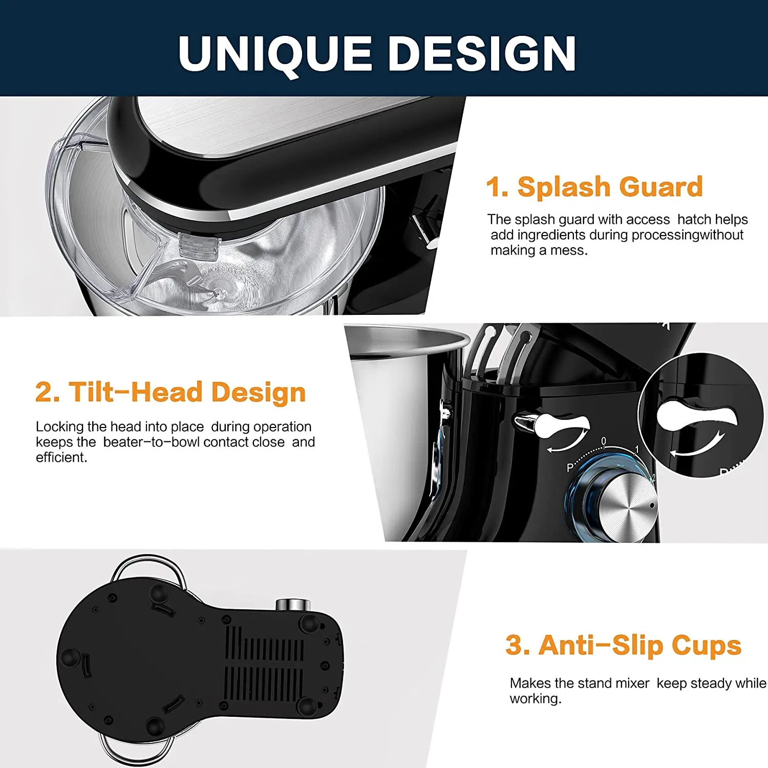 Hot Selling Kitchen Appliances Electric Home Spiral Bread Dough Mixer Stand Food Mixers for Bakery With Dough Hook