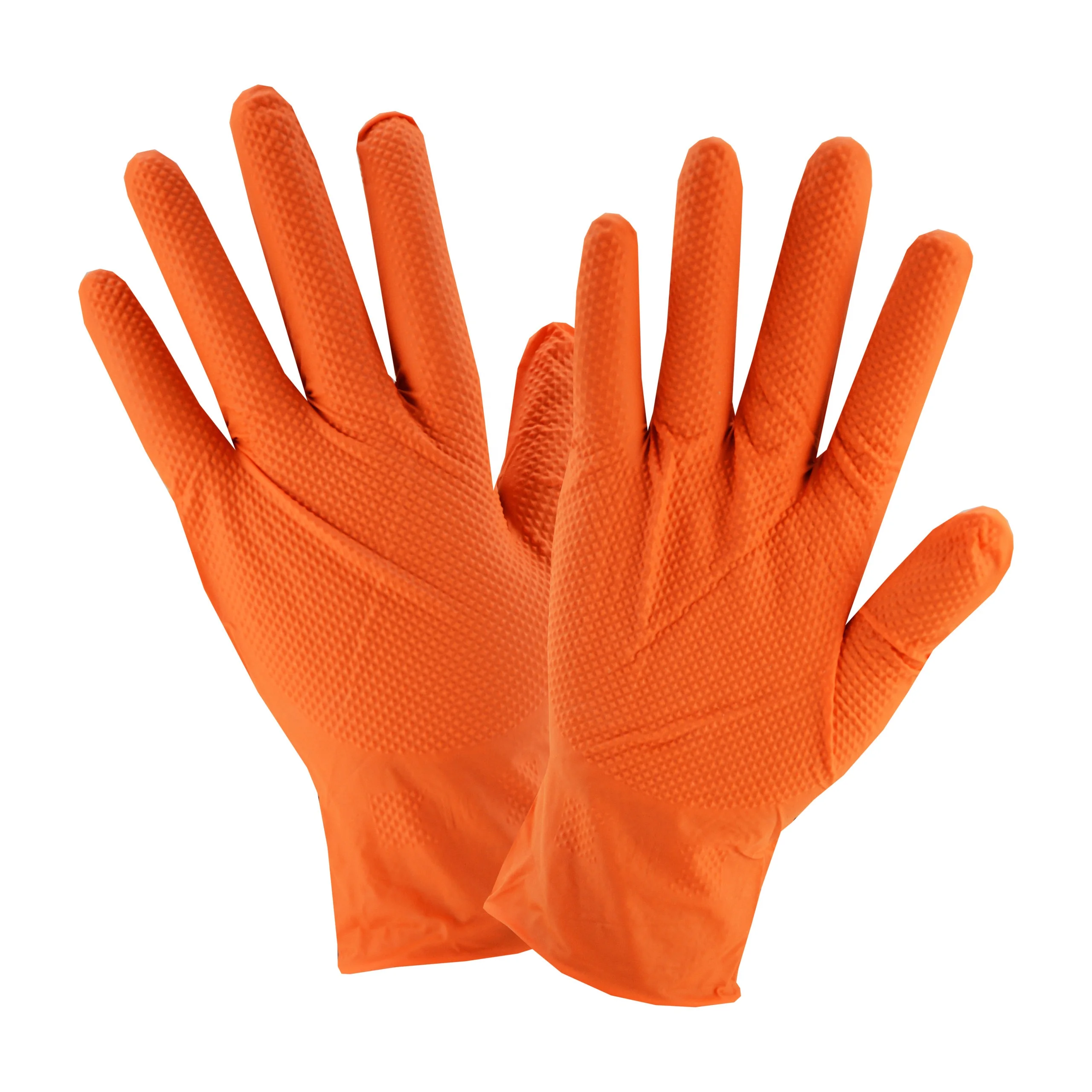 Orange Diamond Grip Nitrile Gloves 6mil Nitrile Small Gloves 100pcs 5mil Nitrile protective Gloves Per Box