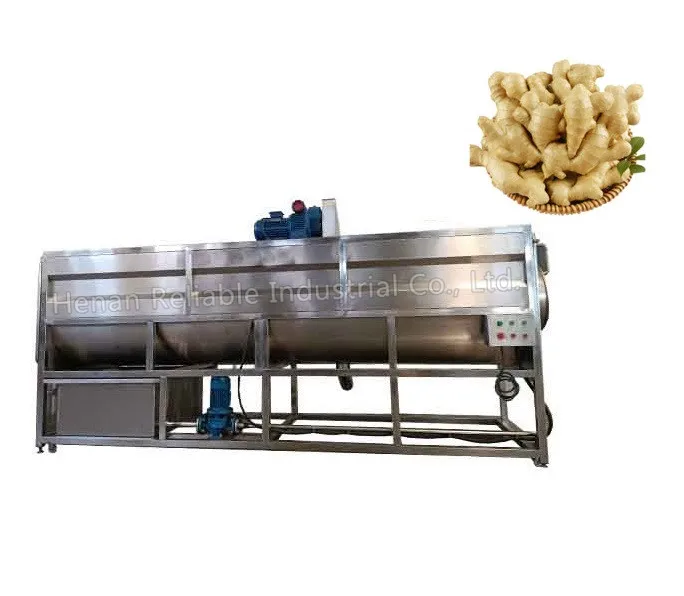 3000kg per hour fresh ginger washing and packaging line /  drum cleaning machine for ginger / ginger washer peeling machine
