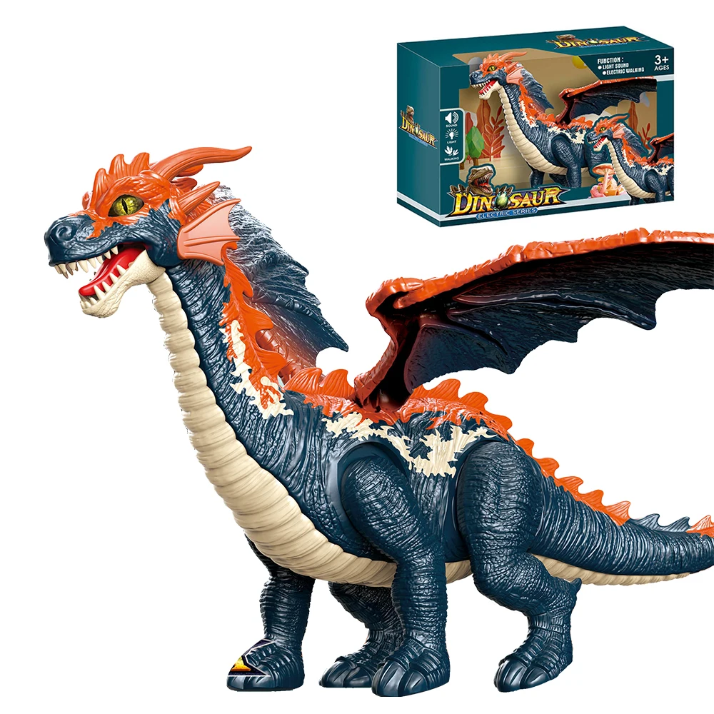 Dinosaurio Juguete tail  and wing shaking walking plastic electric dragon toy for kids