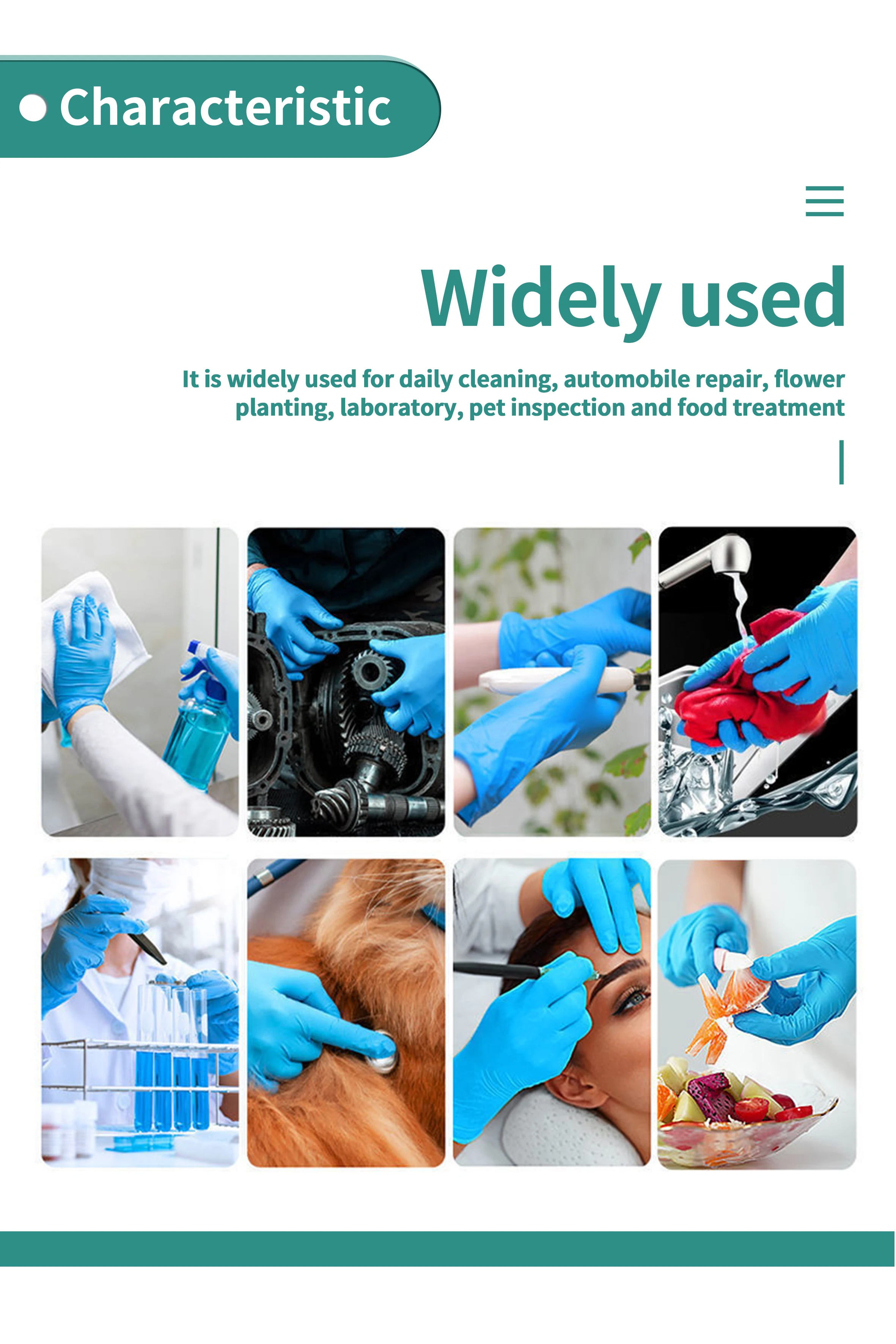 Examination Gloves Professional Powder Free Nitrile Dark Blue General Examination Apparatus Bacteria Proof