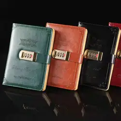 Creative European retro hand ledger notepad Dowling paper LOGO diary loose-leaf caderno notebook customizable with password lock
