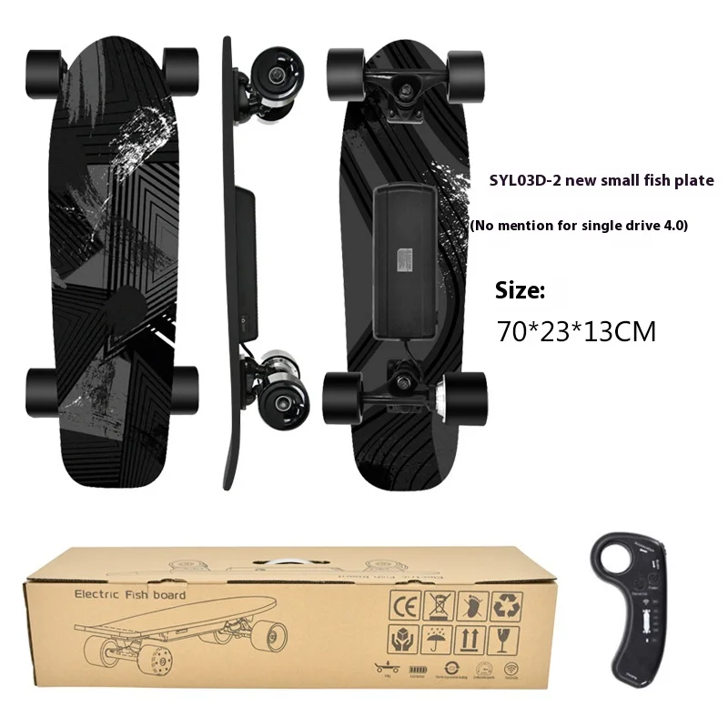 A short distance scooter for children to practice skateboards with electric remote control small fish board for beginners