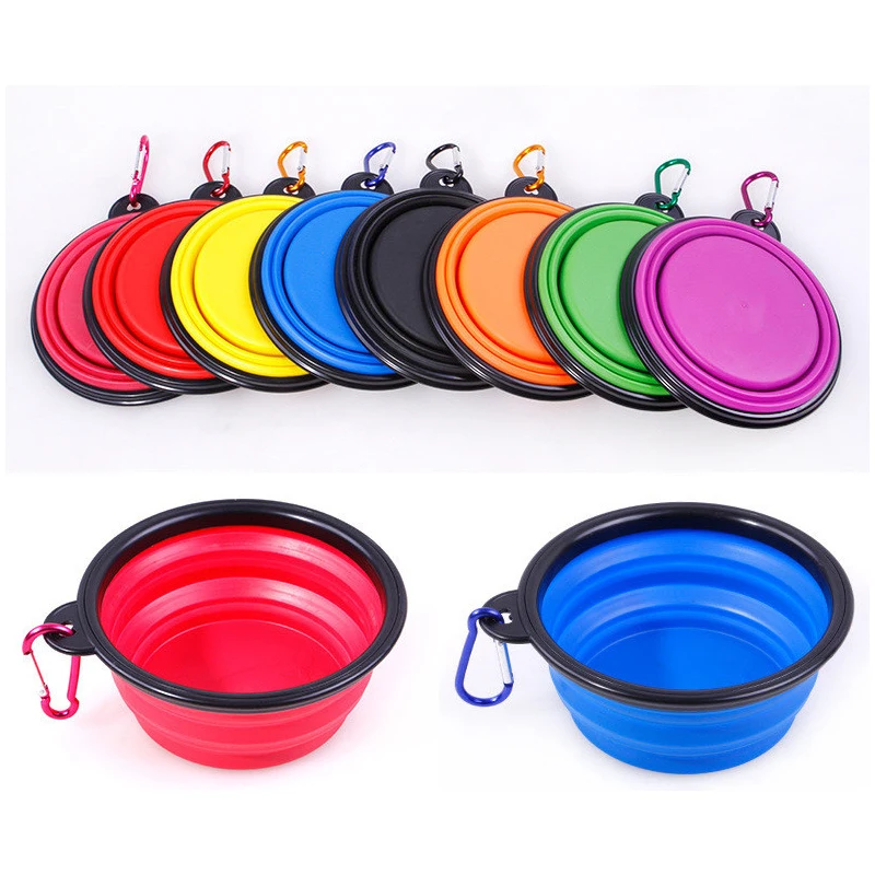 Foldable Silicone Pet Water Bowl Collapsible Travel Dog Pet Food Feeding Bowl