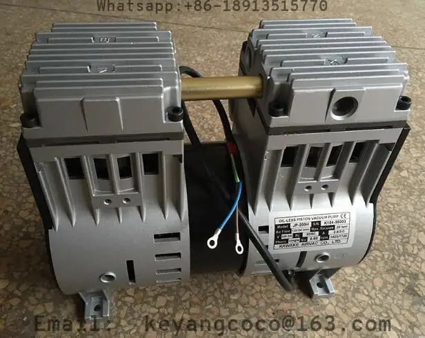 OIL-LESS PISTON VACUUM PUMP Model JP-120H JP-90H JP-200H JP-180H JP-140H JP-40V 200-240V 50/60HZ KAWAKE AIRVAC CO.,LTD