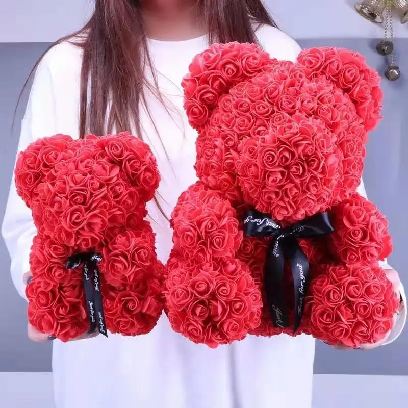 SNF-C1026 оптовая продажа 25 см, 40 см, 60 см из вспененного полиэтилена, подарок ко Дню Святого Валентина коробка искусственный Тедди розовой мишкой