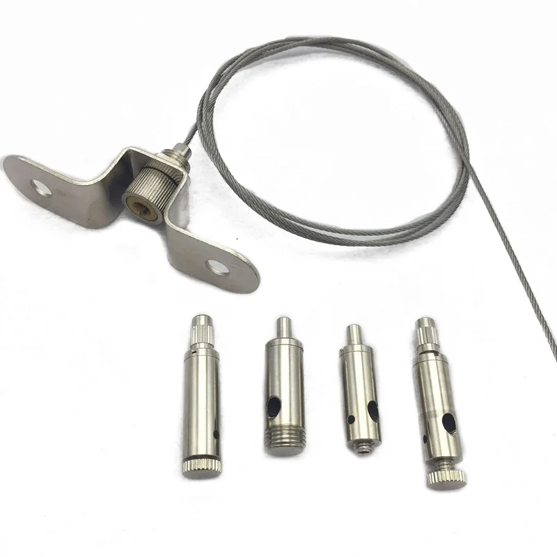 Custom 1.2mm adjustable led hanging wire lights suspension cable kit with ceiling attachment gripper