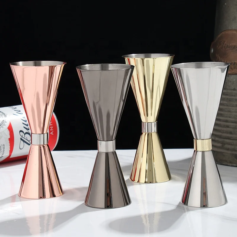 Mr Slim Double-End Japanese Jigger 30/60ml Copper Plated Stainless Steel Cocktail Measuring Cup Bar Shaker