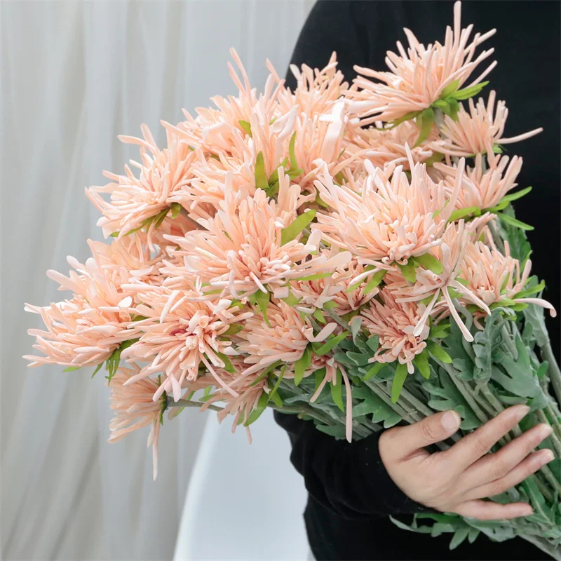 Luckygoods JH230047 Wholesale 3head Artificial Floral Chrysanthemum Real Touch Artificial Flower For Home Wedding Decoration