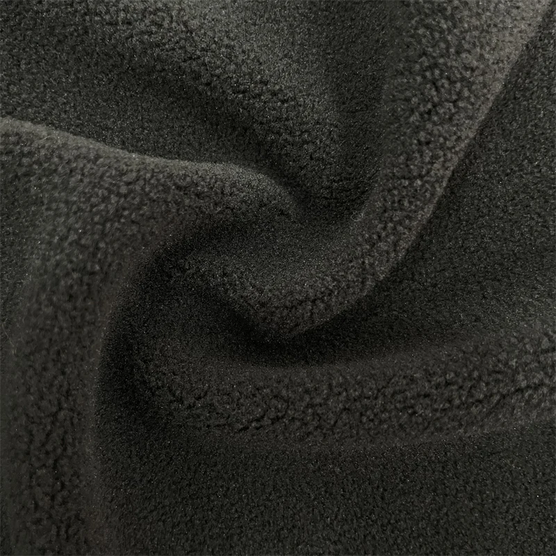 Customized Color 100 Polyester Double Side Brush One Side Anti Pilling Knit Wool Fleece Fabric Polar