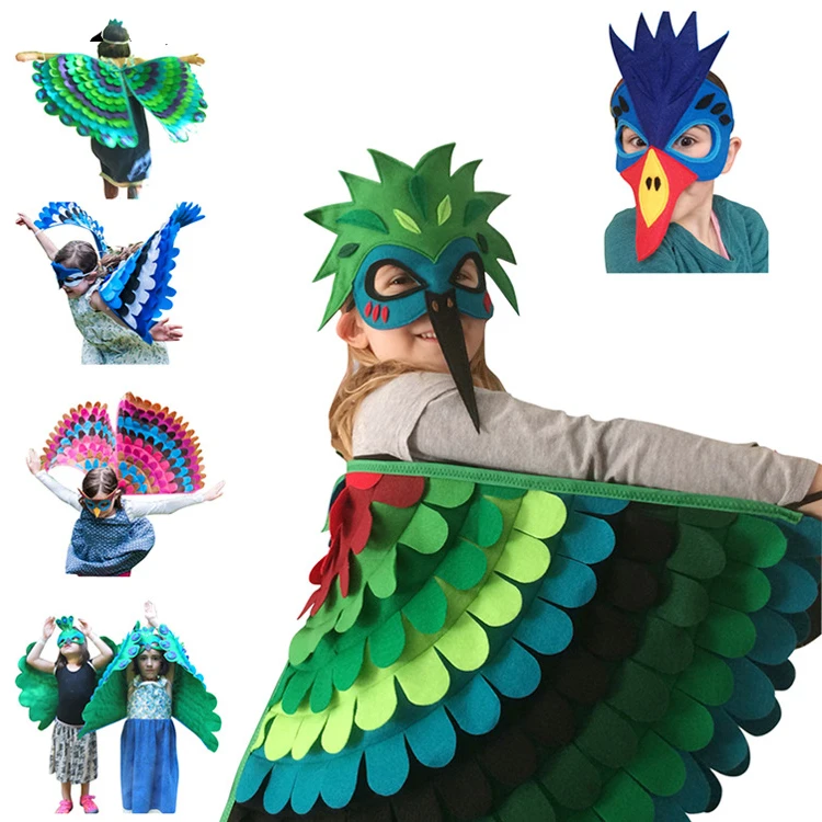 Halloween Cosplay Carnival Cloak Costumes Birds Wings Mask Fun Cosplay Owl Cape Butterflies Dress