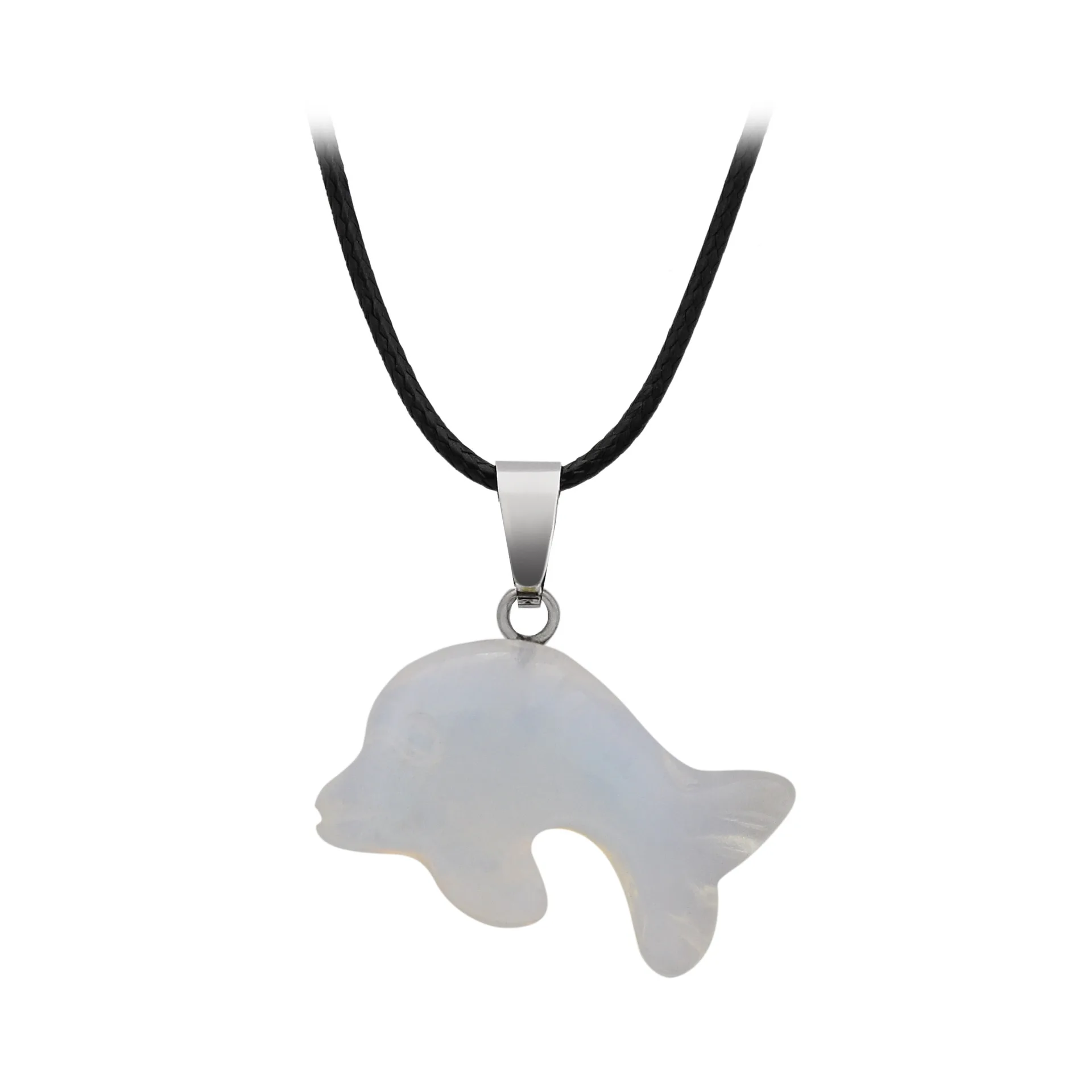 High Quality Dolphin Pendant with Natural Crystal Stone Jewelry