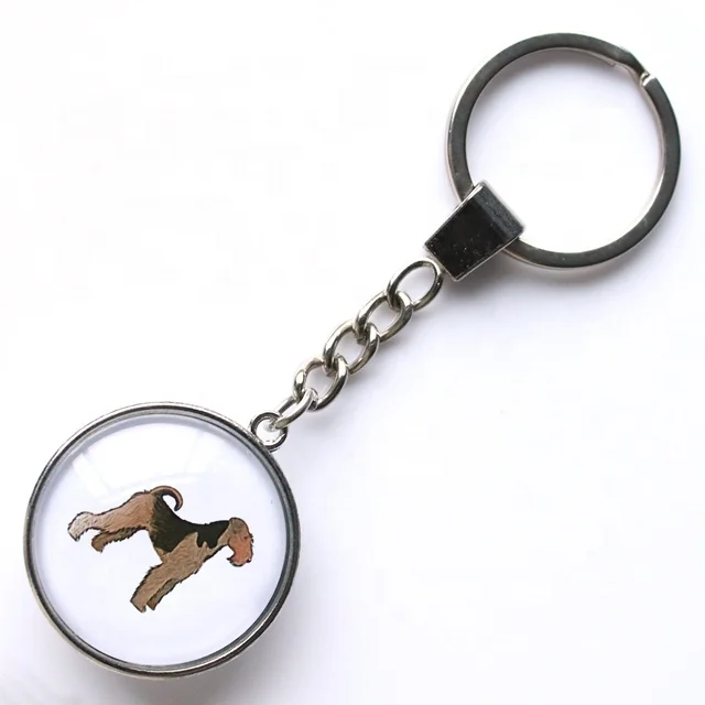 
High quality cheap custom photo car accessories round crystal glass keychain 