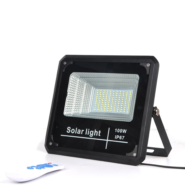 12v High Efficiency Super Bright IP67 Solar 50 100watt led motion flood light outdoor with panel solar