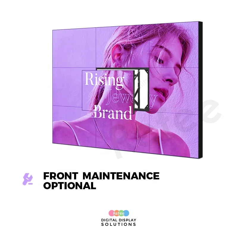 Refee 2x2 2x3 3x3 4x4 Seamless LCD Video Wall Ultra Narrow Bezel 46 55 65 Inch Advertising
